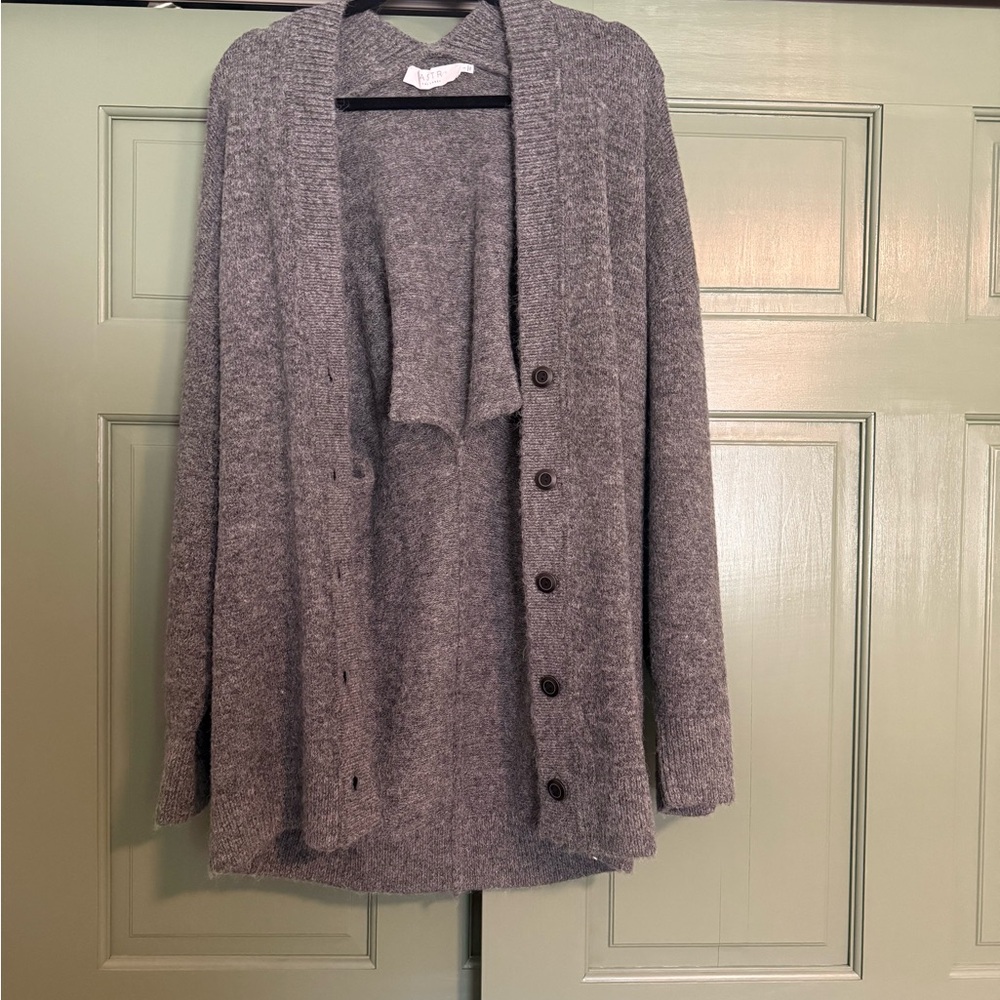 Astr Charcoal Women's Cardigan